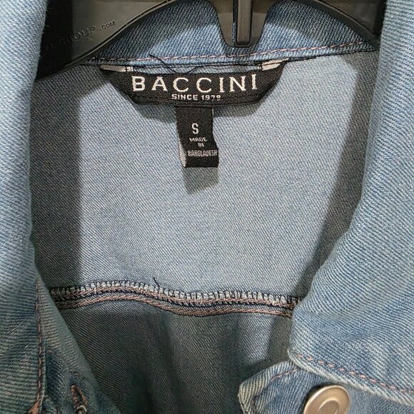 Baccini Light Wash Denim Jean Jacket – Women’s Small Button Front Classic - Picture 2 of 12